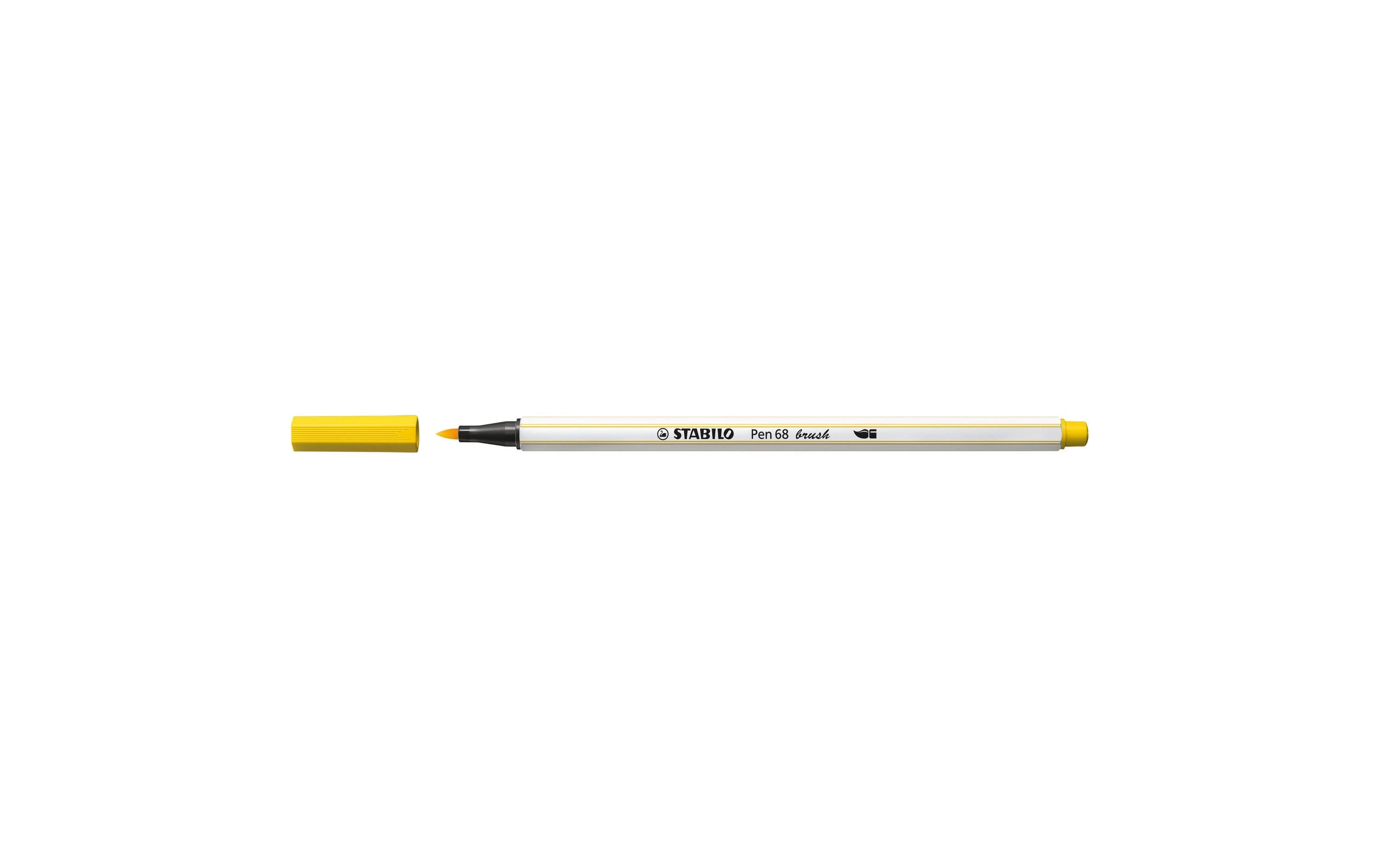 Stabilo Pen 68 brush Fasermaler gelb