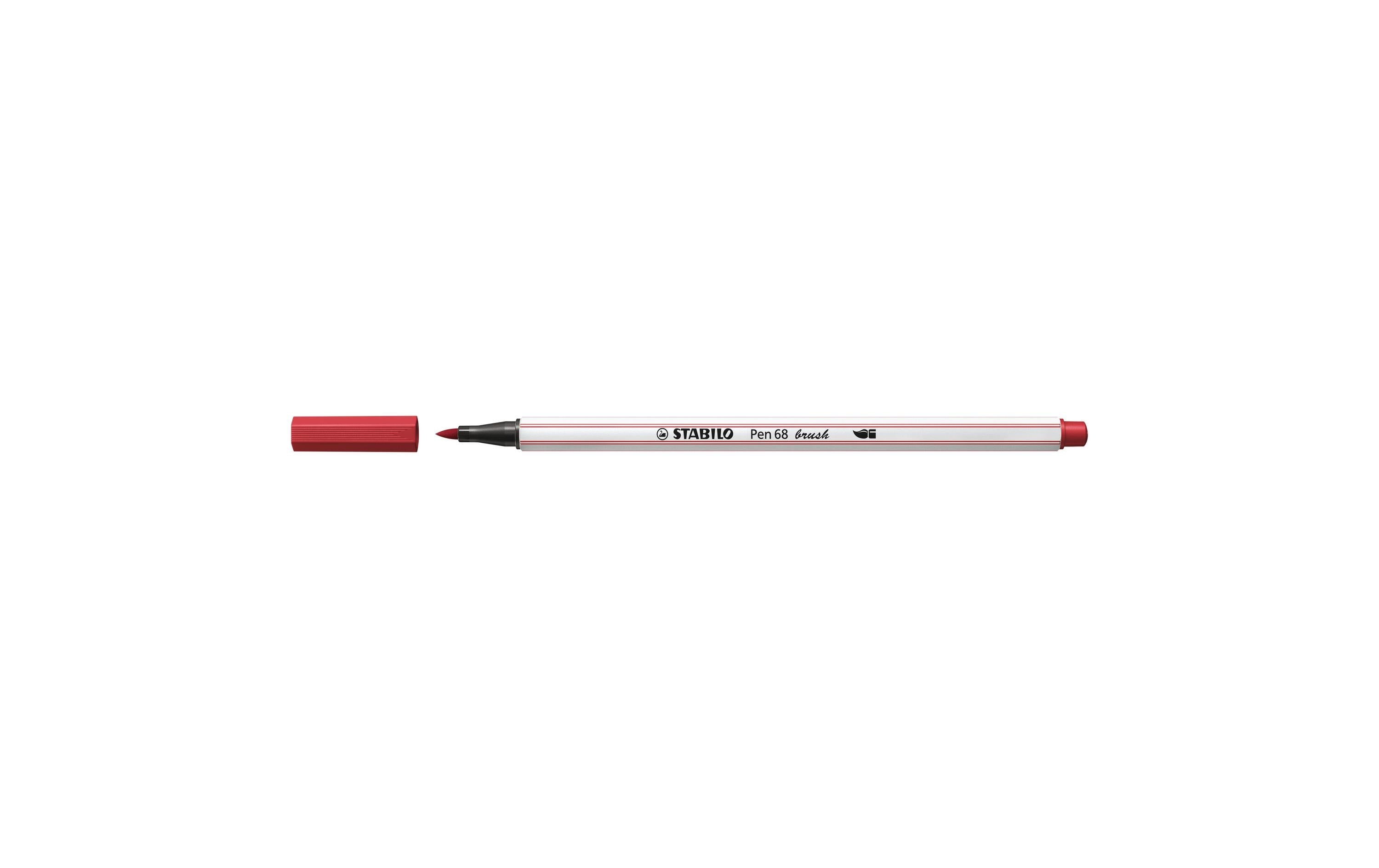 Stabilo Pen 68 brush Fasermaler dunkelrot
