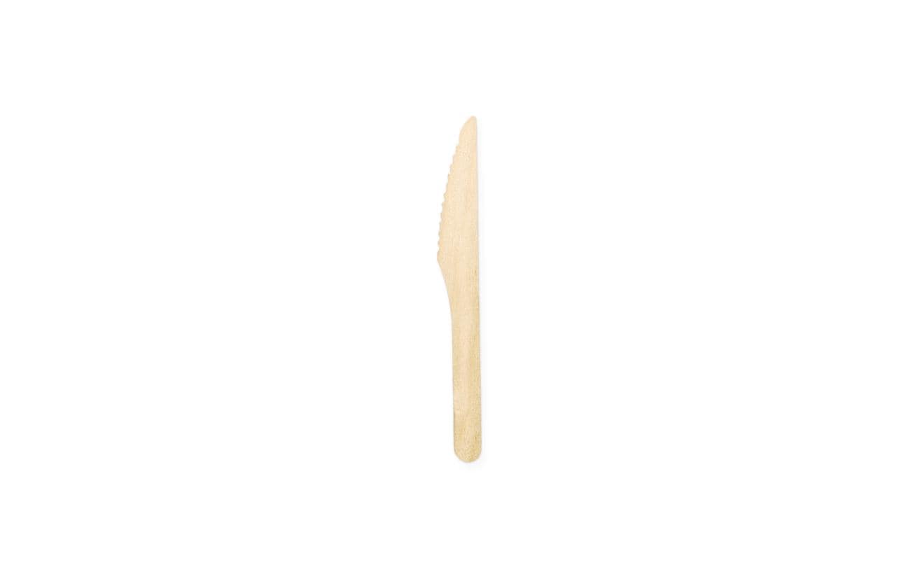 Webstar Einweg-Holzbesteck, 50 Stk Messer, 17 cm