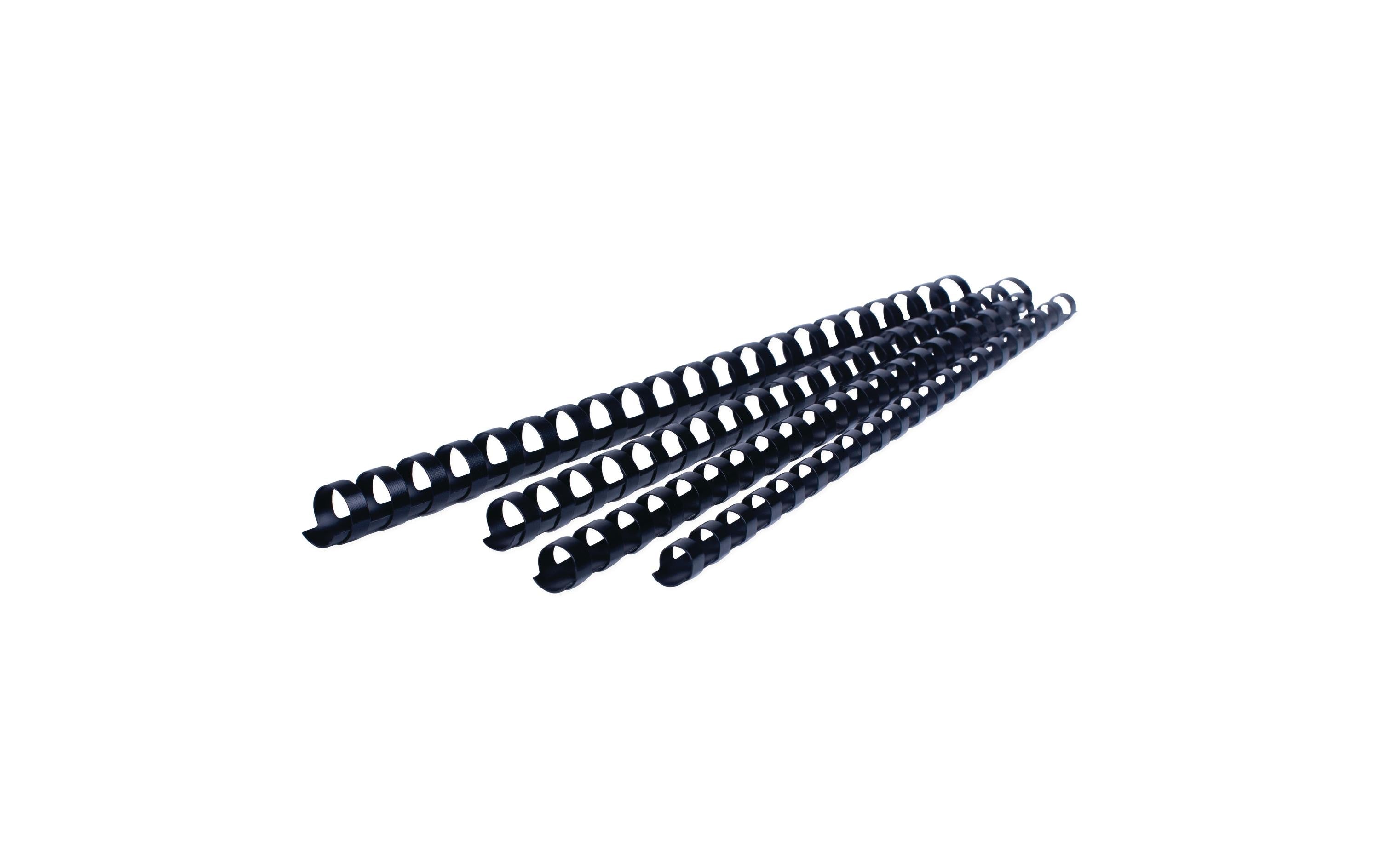 Office Focus Plastikbinderücken 8 mm Ø, 40 Blatt, schwarz, 100 Stück