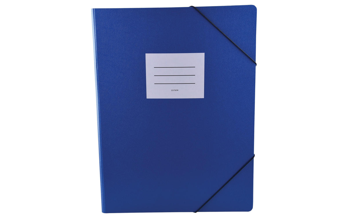 Office Focus Gummibandmappe mit Etiketten, 33 x 45 cm für A3, blau
