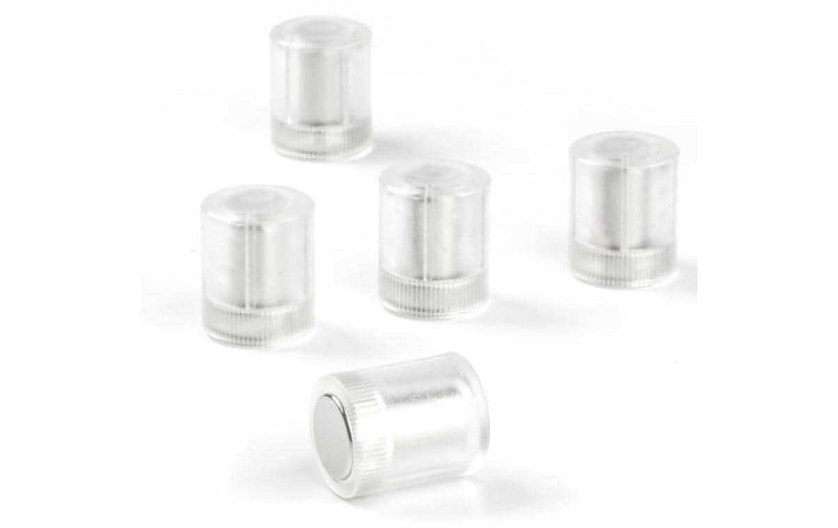 Tafelmagnete zylindrisch transparent, 5 Stk.
