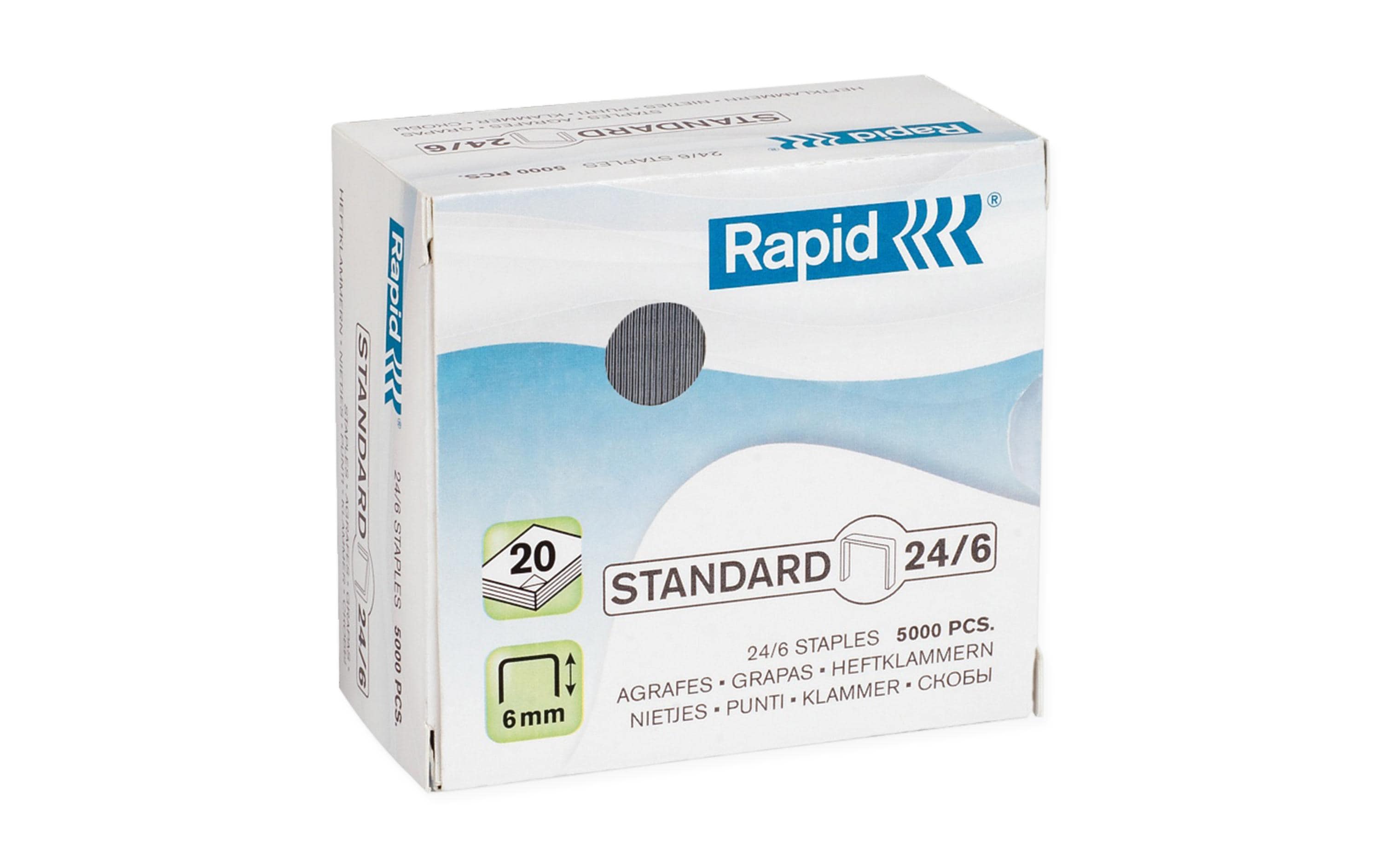 Rapid Heftklammern Standard, 5000 Stk 24/6, Schenkellänge 6 mm