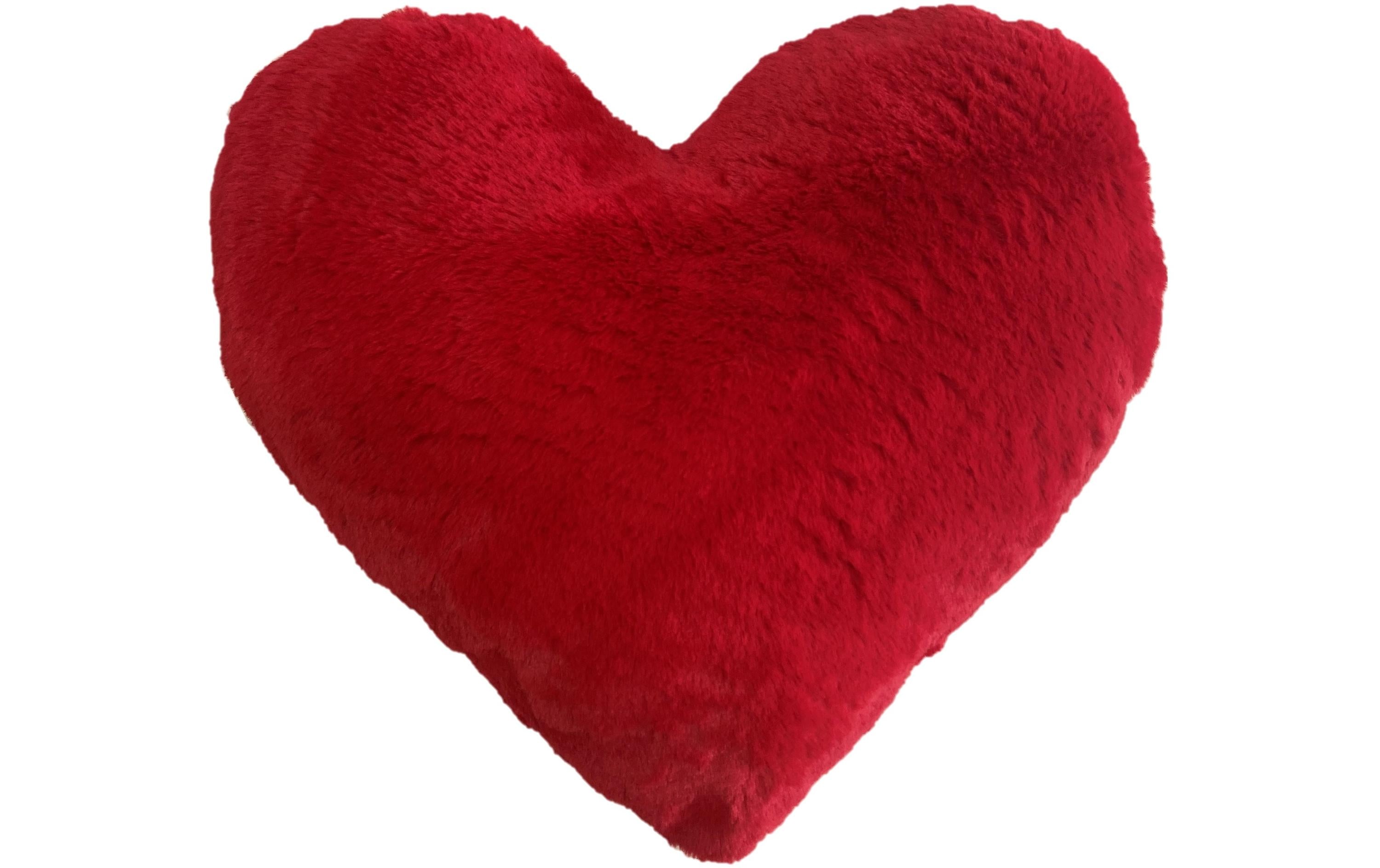 Dameco Kissen herzförmig in Rot L:10.5cm B:50cm H:40cm, 100% Microplush