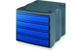 Styro Schubladenbox Styrowave Gehäuse schwarz, Schublade blau