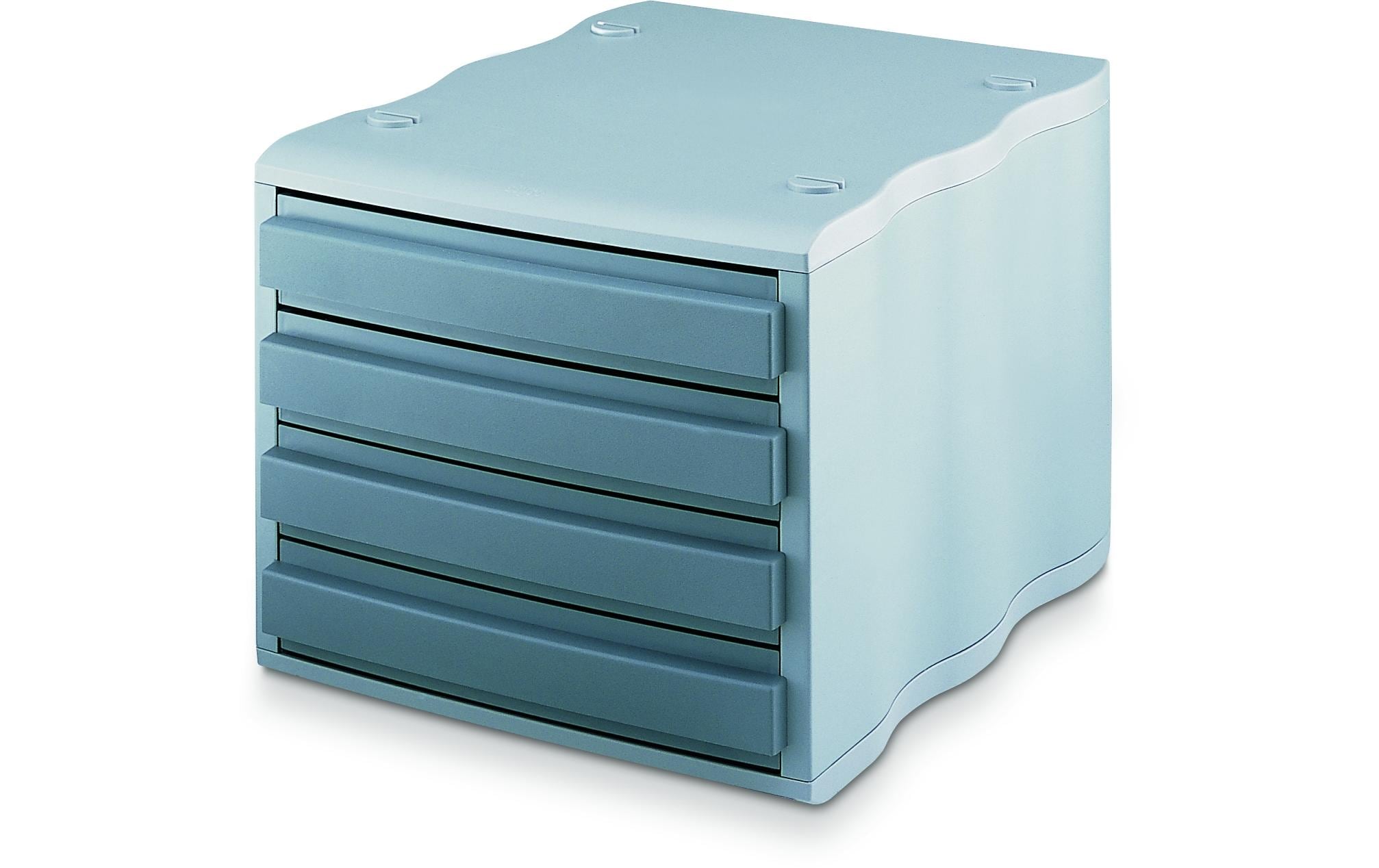 Styro Schubladenbox Styrowave Gehäuse grau, Schublade grau
