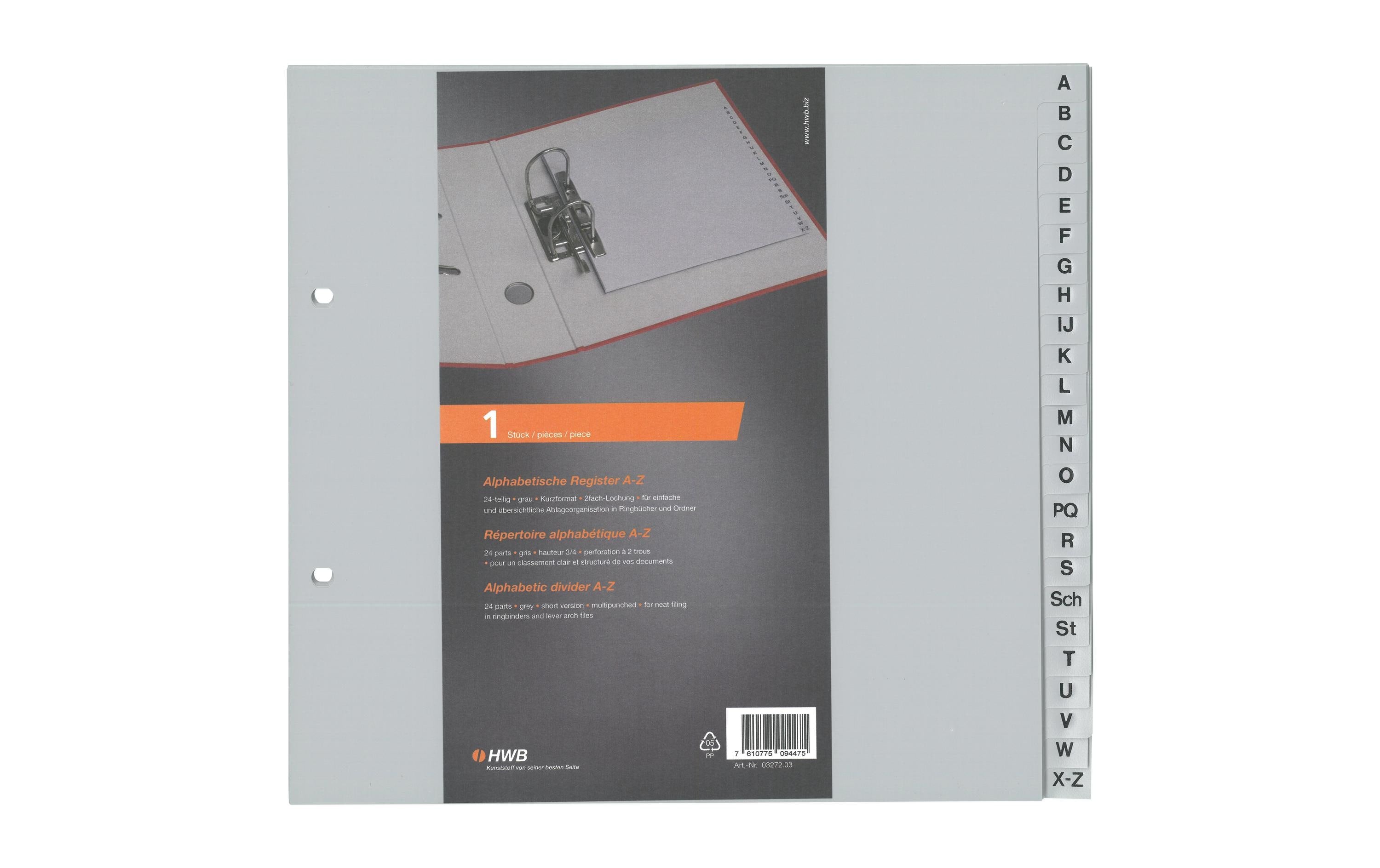 HWB Register A - Z A4, teildeckend