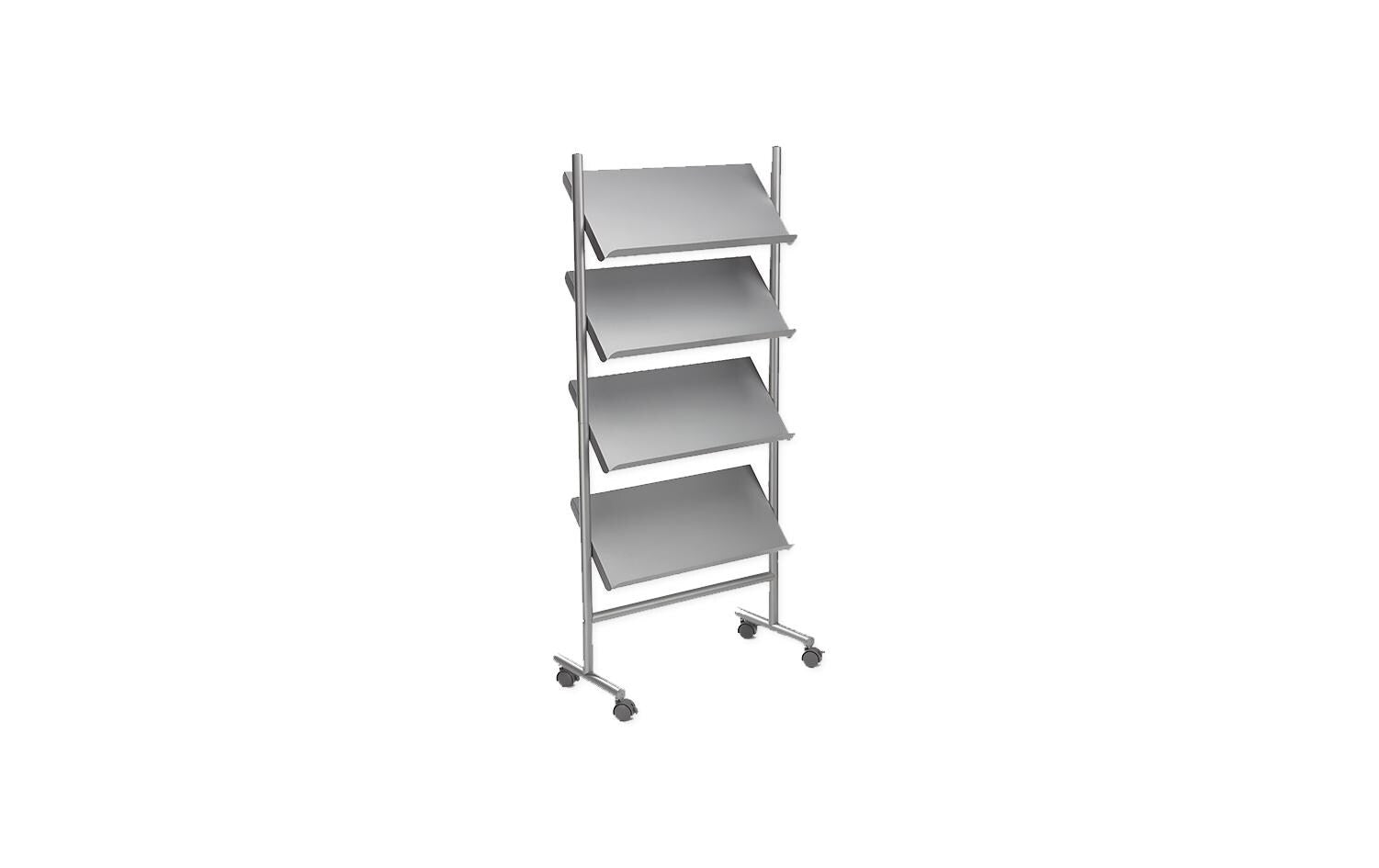 Prospektständer aus Stahl Kapazität 12 x A4, Breite 720 mm