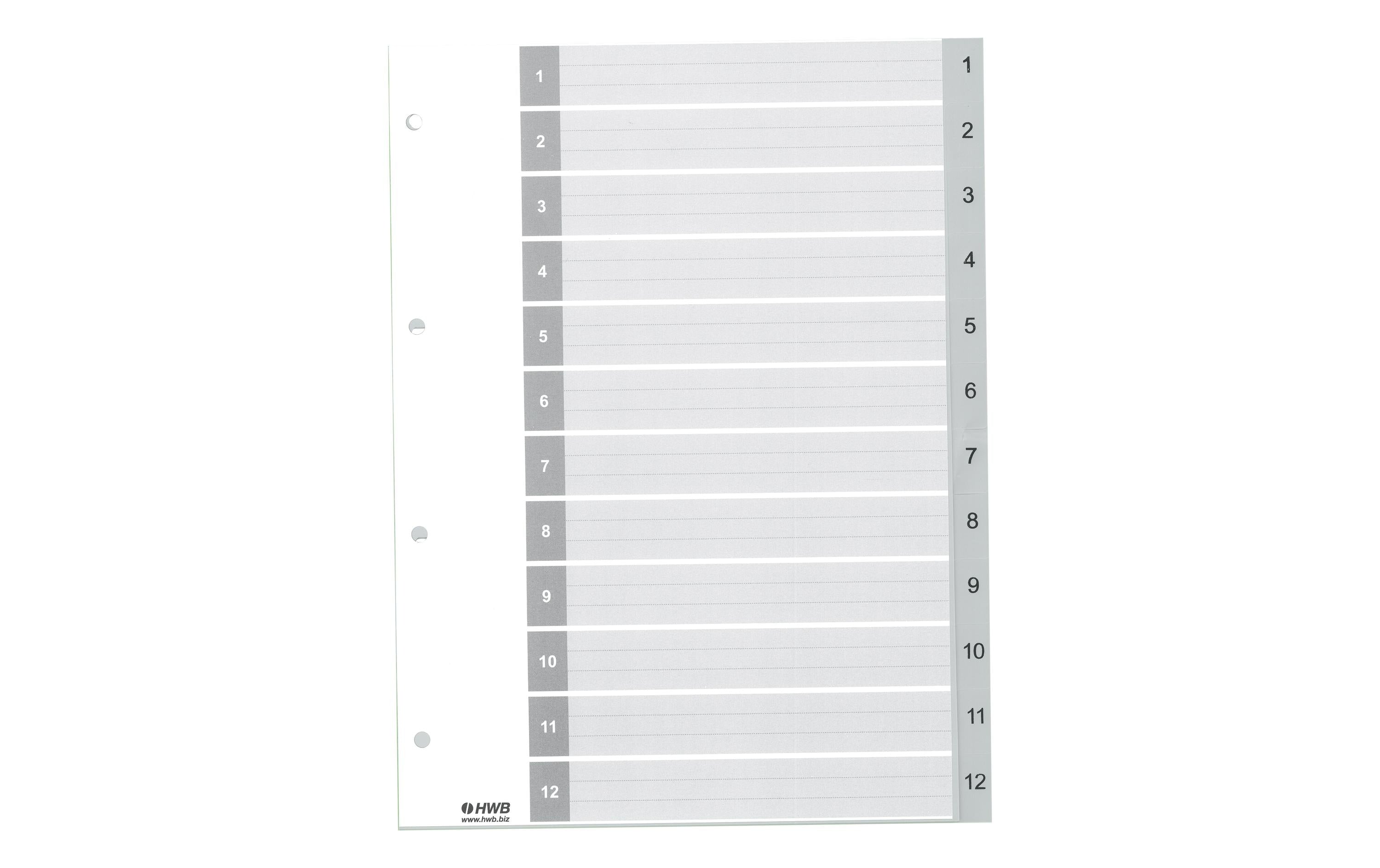 HWB Zahlen-Register 1 - 12