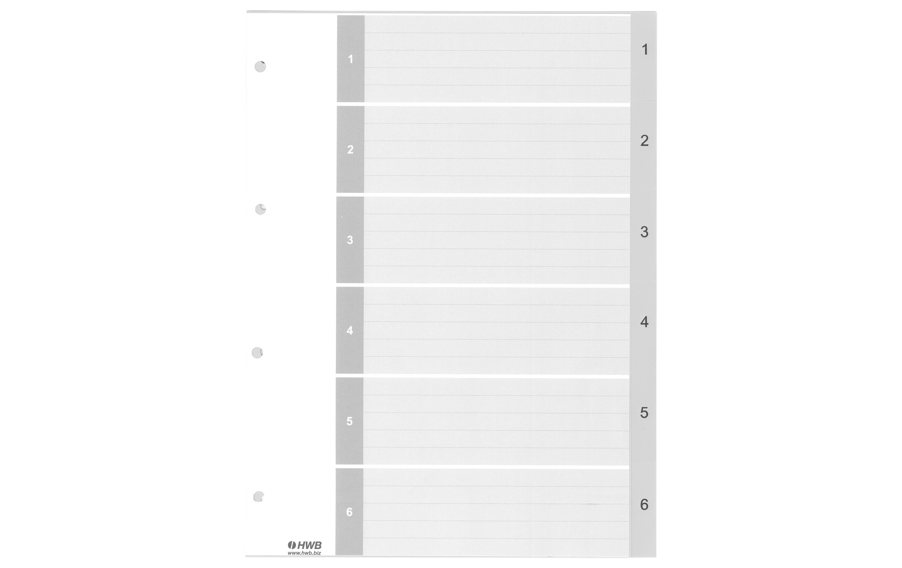 HWB Zahlen-Register 1 - 6