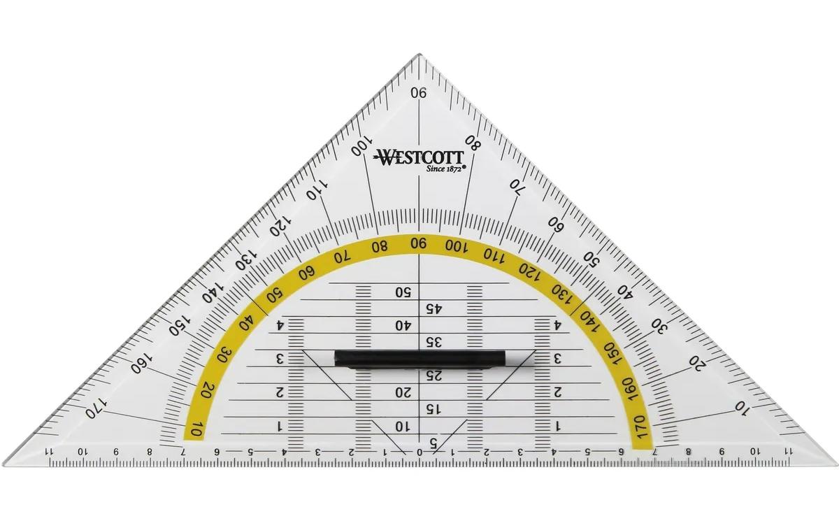 Westcott Geo-Dreieck 25 cm, Skala 2 x 11 cm