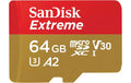 SanDisk microSDXC Card Extreme 64GB Lesen 170MB/s, Schr. 80MB/s, inkl. Adapter