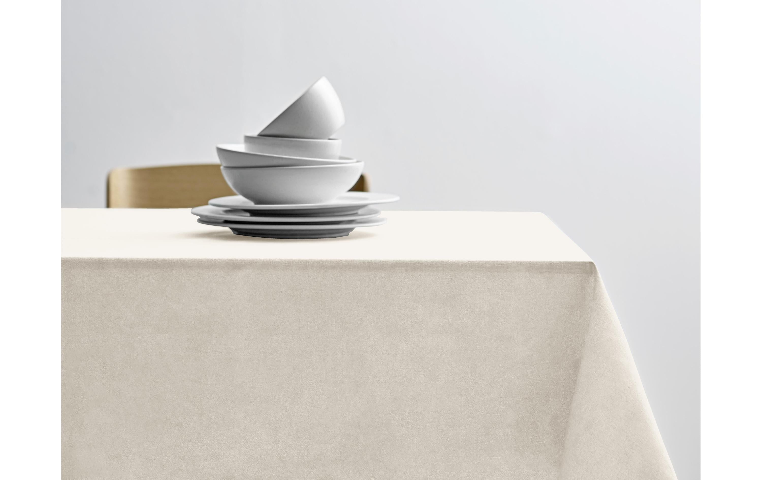 Södahl Tischdecke Pure Linen Ecru rund D 160cm, creme, Leinen