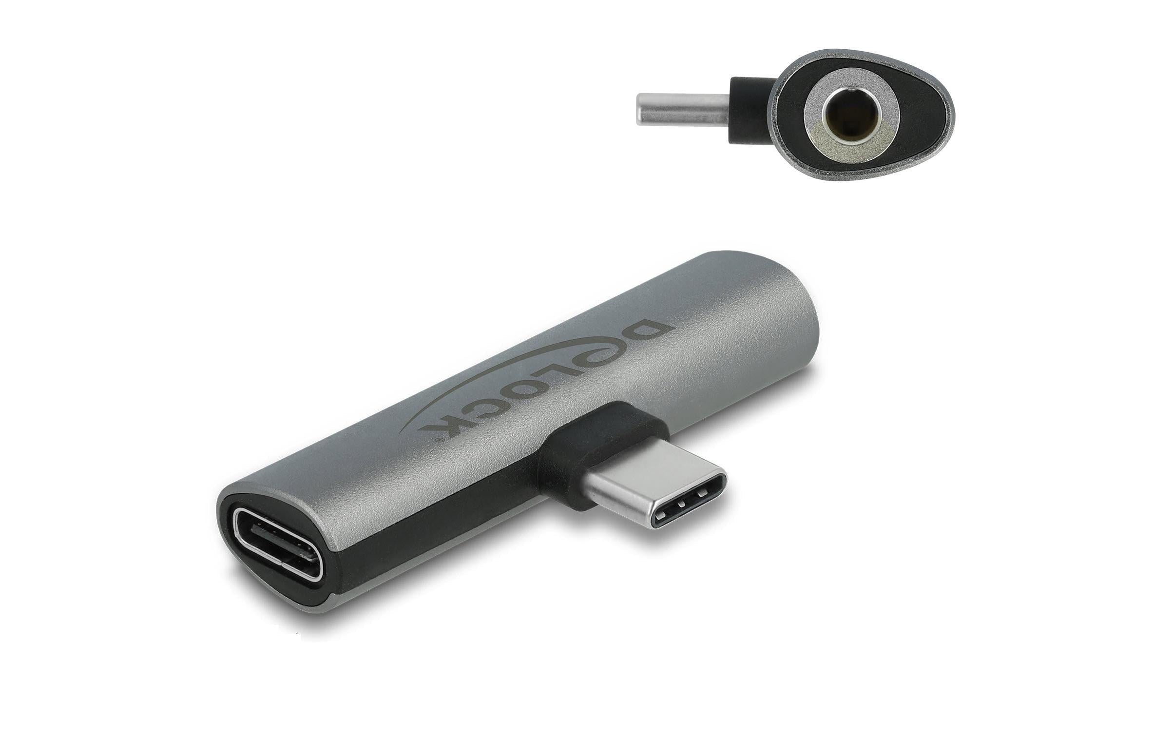 Delock Audio Adapter USB Type-C zu Klinkenbuchse und USB Type-C PD, grau