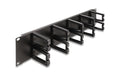 Delock 19" Kabelmanagement Rangierpanel mit 10 Kunststoffbügel 2 HE, schwarz