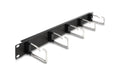 Delock 19" Kabelmanagement Rangierpanel mit 5 Metallbügel 1 HE, schwarz