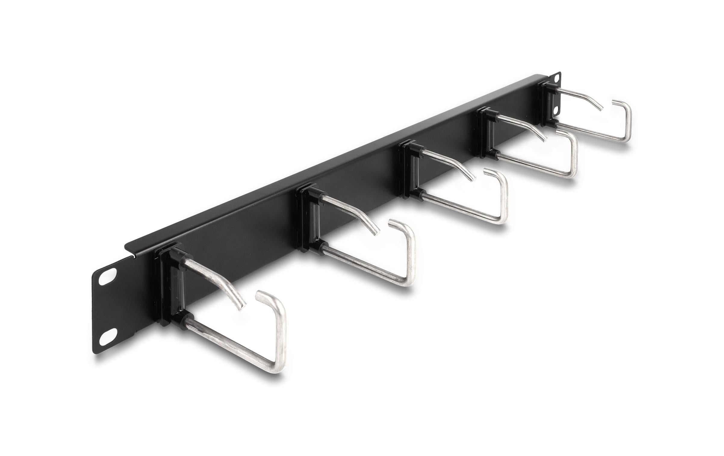 Delock 19" Kabelmanagement Rangierpanel mit 5 Metallbügel 1 HE, schwarz