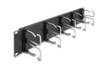 Delock 19" Kabelmanagement Rangierpanel mit 10 Metallbügel 2 HE, schwarz