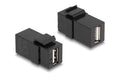 Delock Keystone Modul USB2.0 A Buchse-Buchse, schwarz