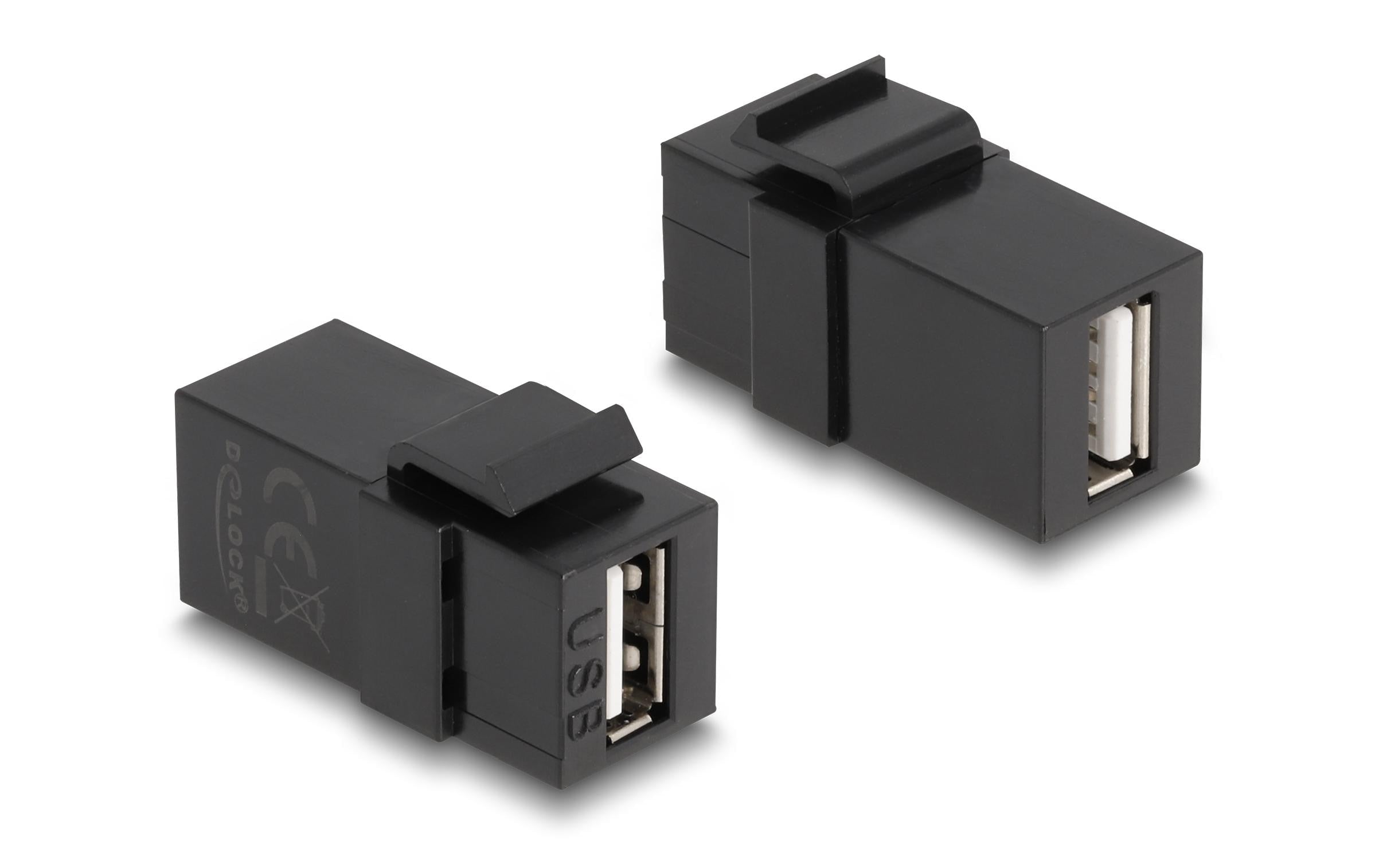 Delock Keystone Modul USB2.0 A Buchse-Buchse, schwarz