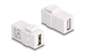 Delock Keystone Modul USB2.0 A Buchse-Buchse, weiss