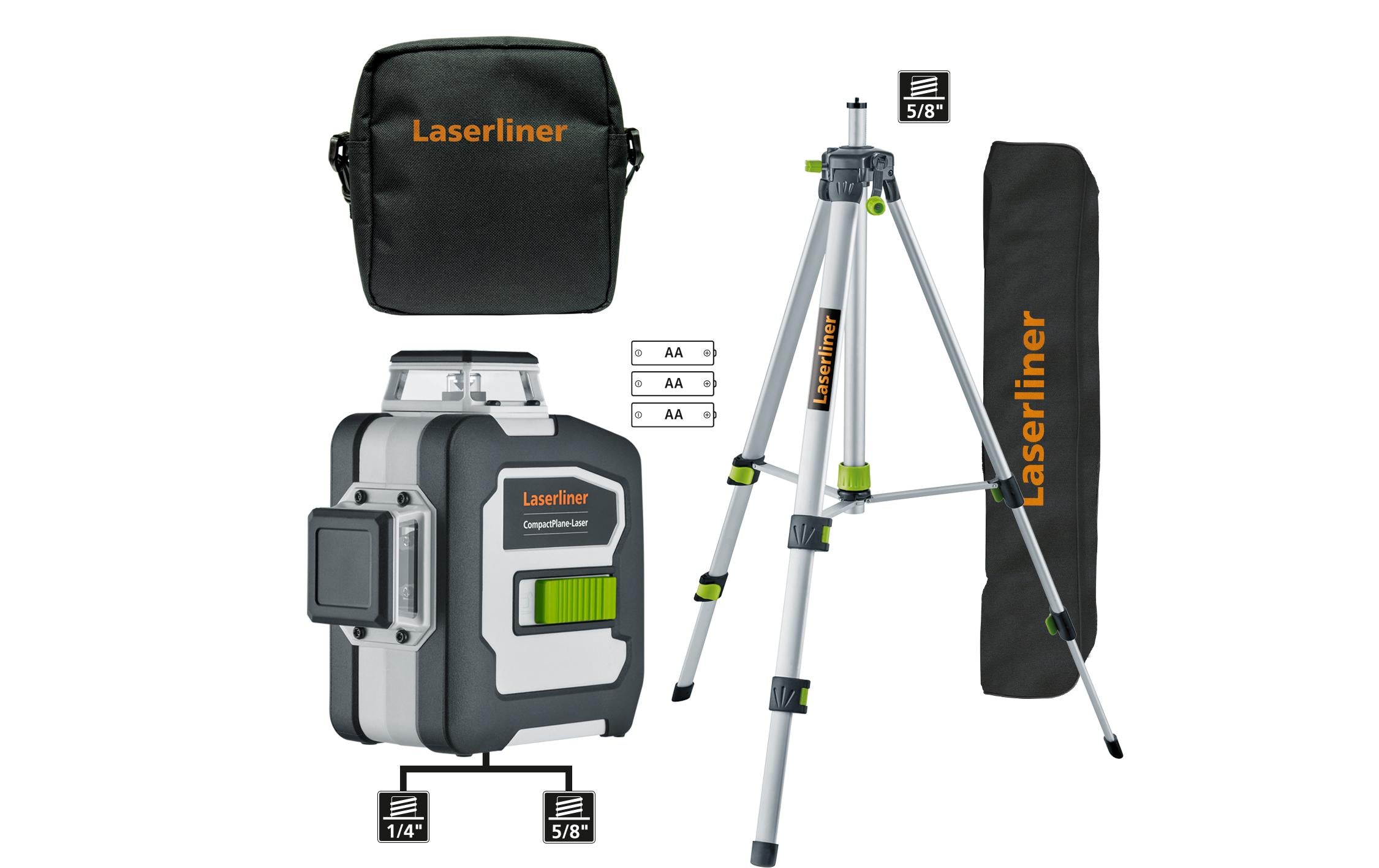 Laserliner Kreuzlinienlaser CompactPlane-Laser 3G Set 150