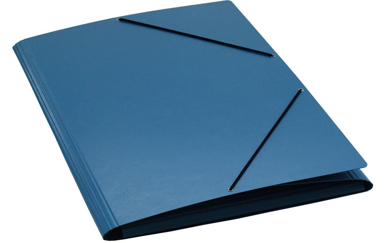 Erola Gummibandmappe Pressspan A3 mit 3 Klappen blau