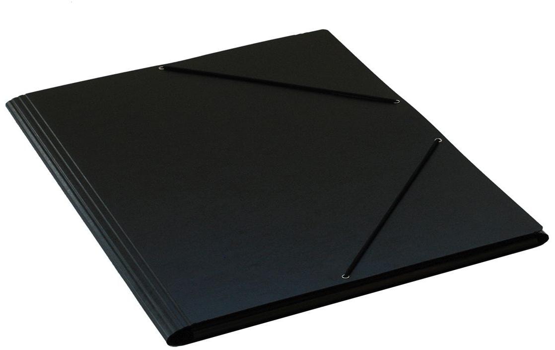 Erola Gummibandmappe Pressspan A3 mit 3 Klappen schwarz