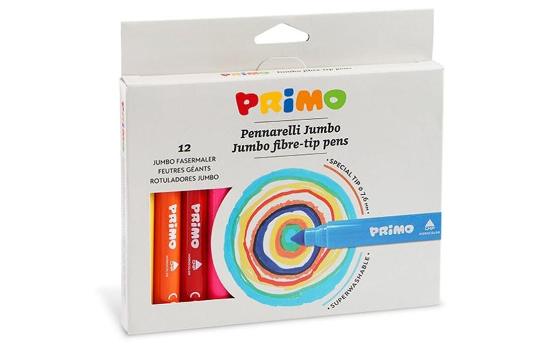 Primo Jumbo Fasermalstift, 12 Stk assortiert
