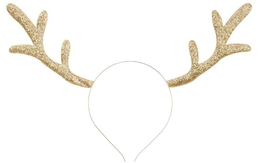 Partydeco Haarreif Rentier gold 34.5 x 22 cm, aus Metall/Stoff, 1 Stk
