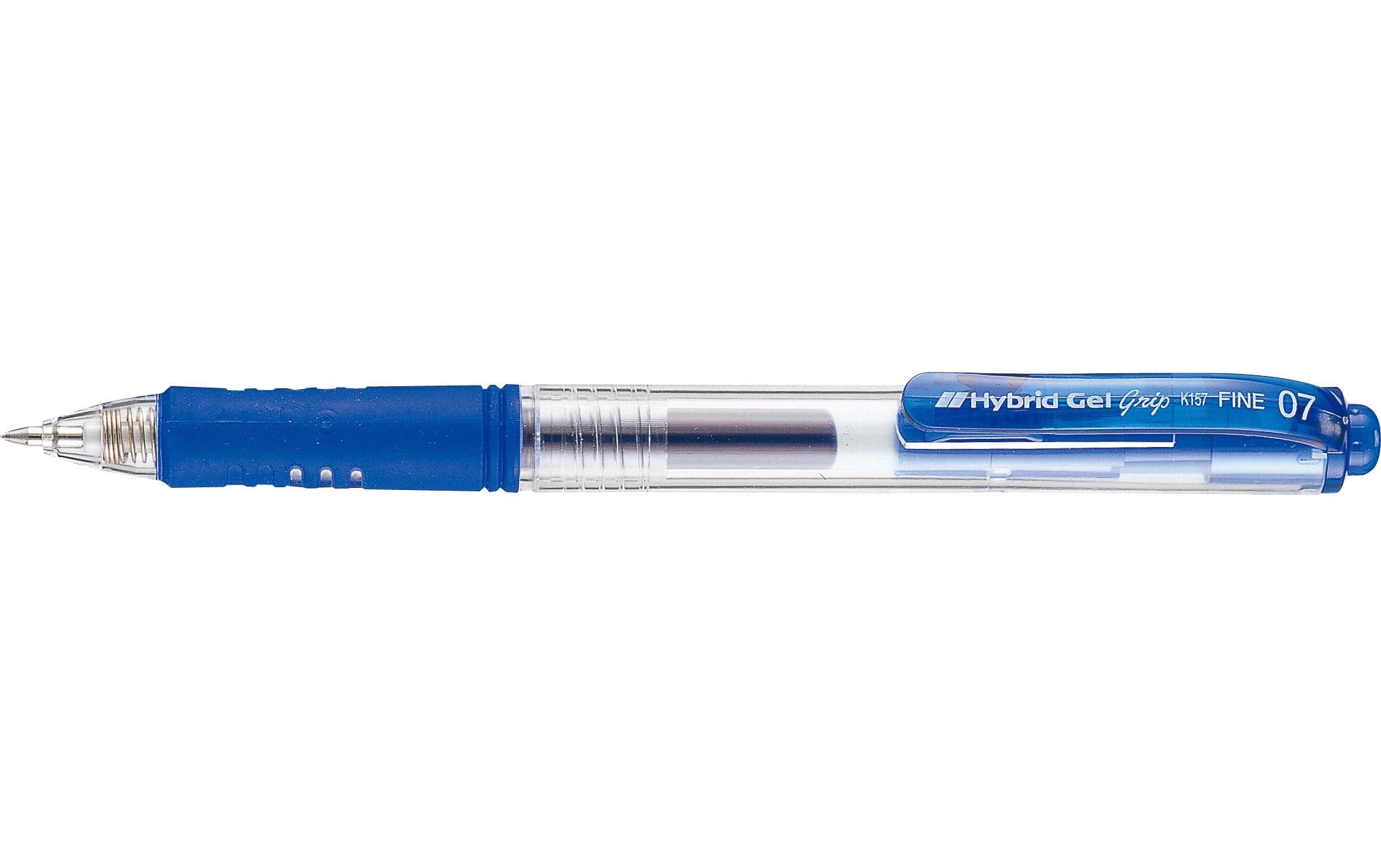 Pentel Gel-Roller Hybrid Grip mit Druckmechanik, blau