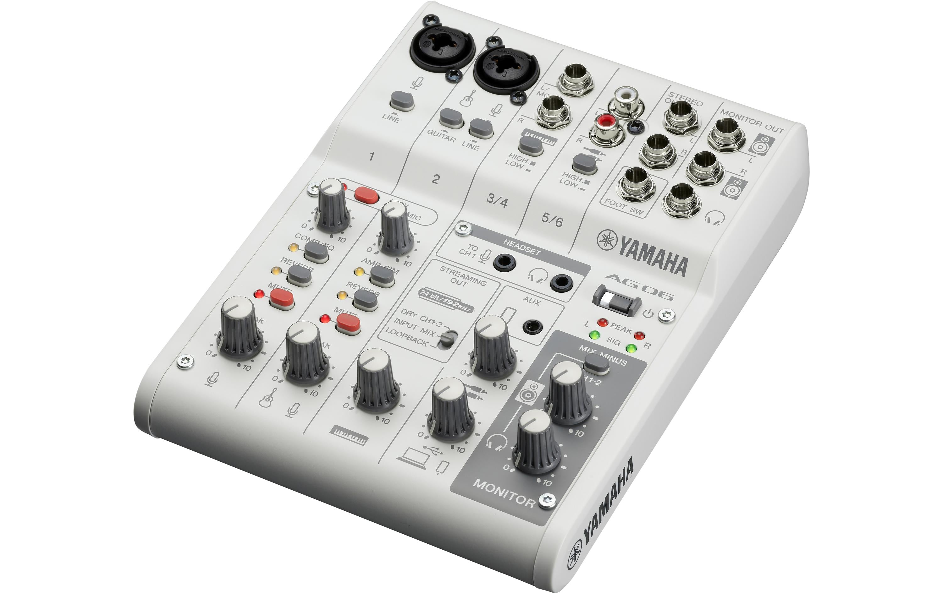 Yamaha AG06 MK2 White 6-Kanal Mischpult, Audiointerface