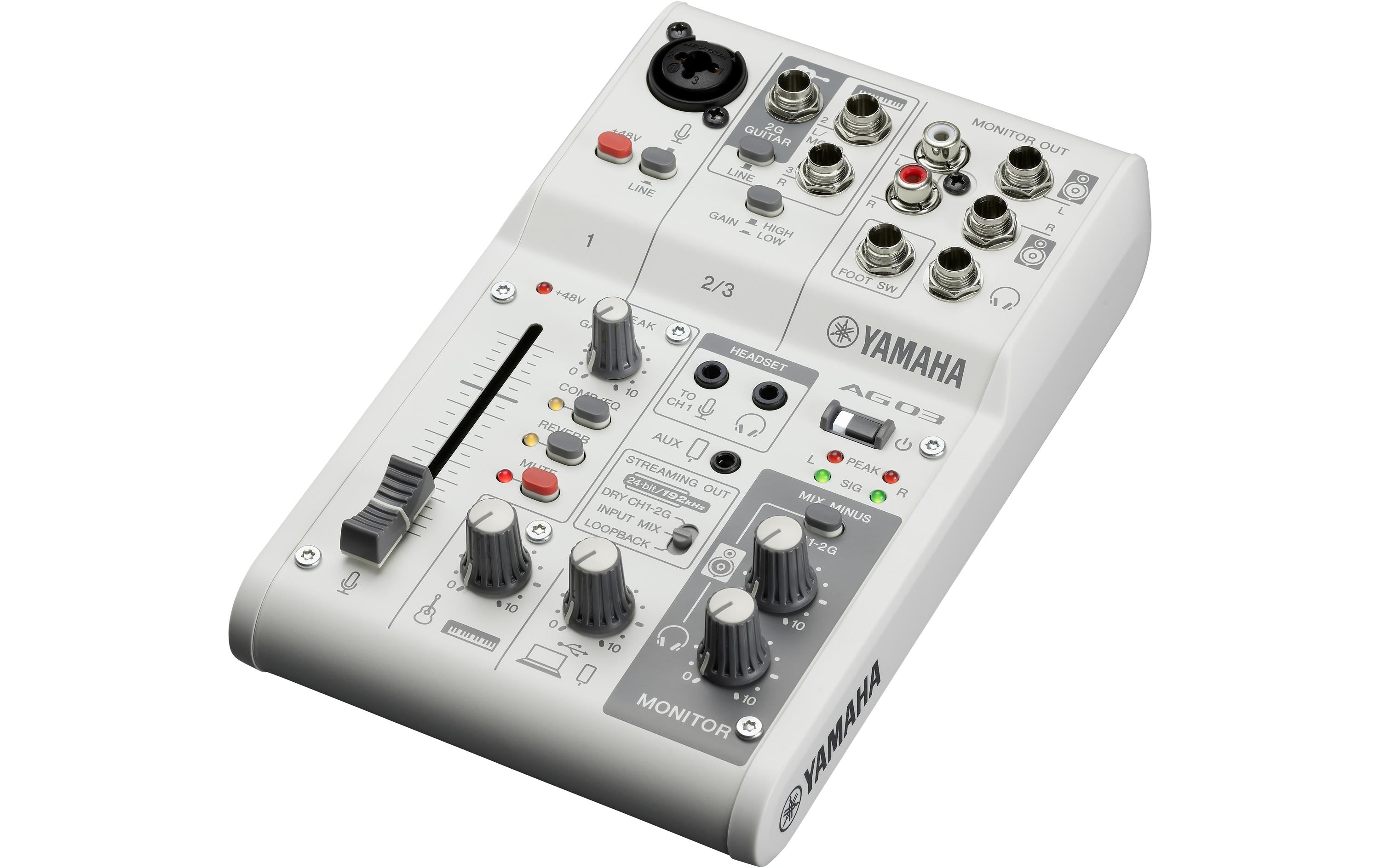Yamaha AG03 MK2 White 3-Kanal Mischpult, Audiointerface