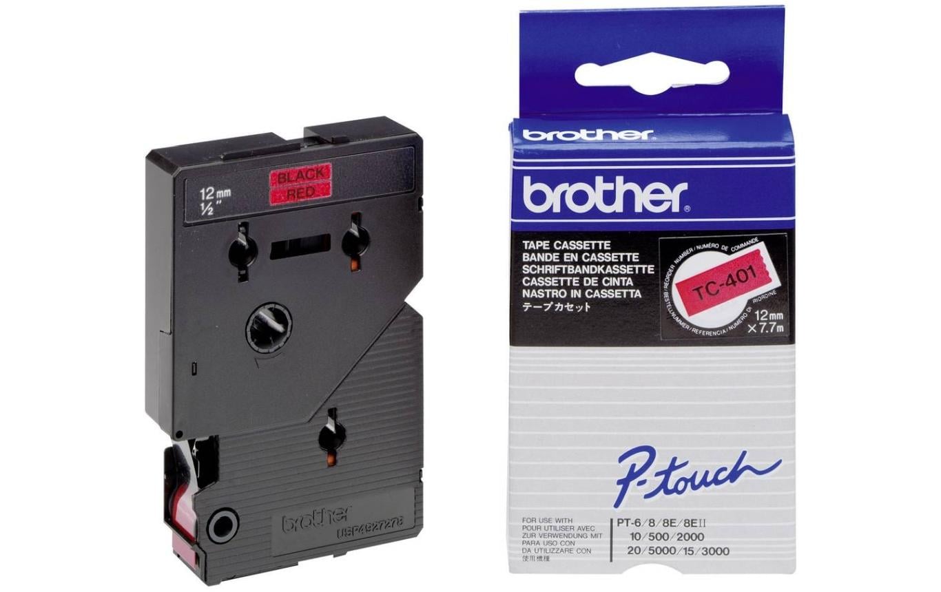 Brother P-Touch Schriftb TC, 12 mm Band rot, Schrift schwarz