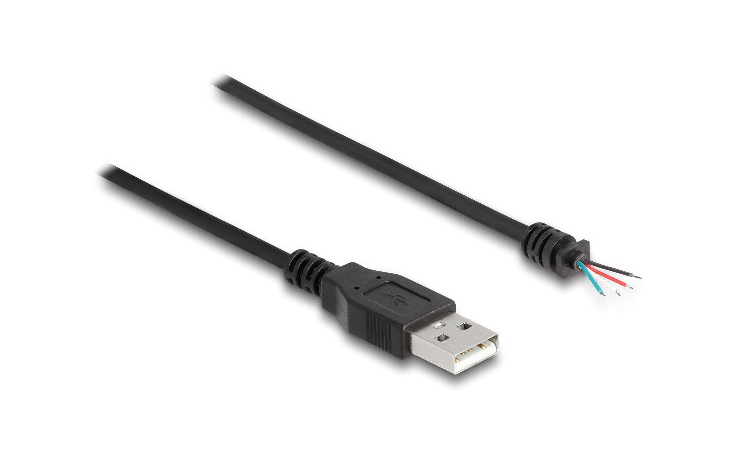 Delock USB2.0 Typ-A Stecker zu 4x offene Kabelenden, 1m, schwarz