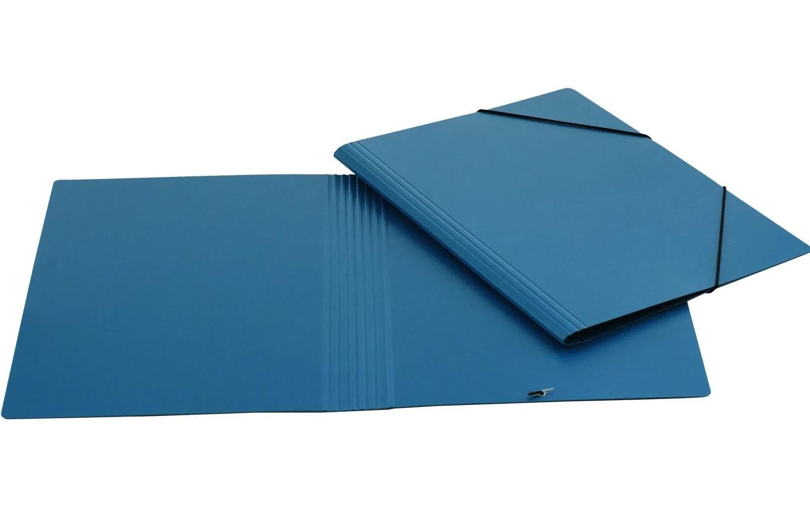 Erola Gummibandmappe Presspan ohne Klappen, blau