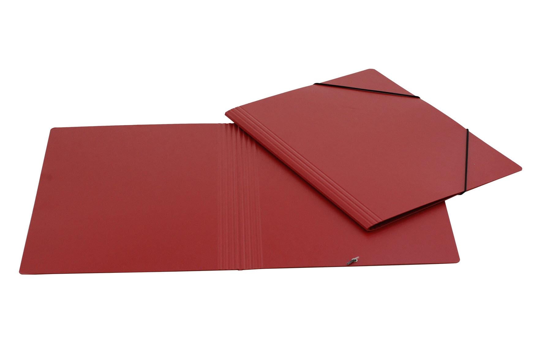 Erola Gummibandmappe Presspan ohne Klappen, rot