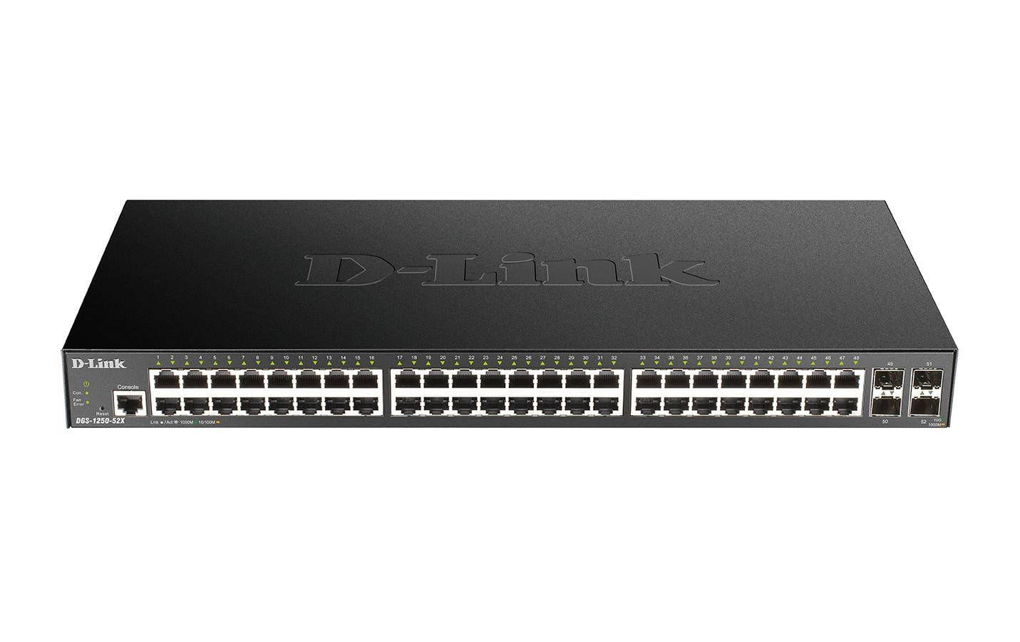 D-Link DGS-1250-52X/E: 52Port Switch 48x 10/100/1000Base-T, 4x 10-Gigabit (SFP+)
