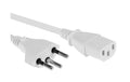 F.power Netzkabel C13-T12 3.0m ws 230V, H05VV-F 3G1.00, weiss (0/50)