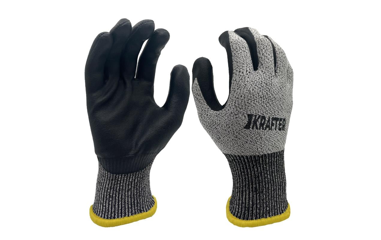 KRAFTER Arbeitshandschuh Kit Grösse 8/M, schwarz-weiss, schnittfest