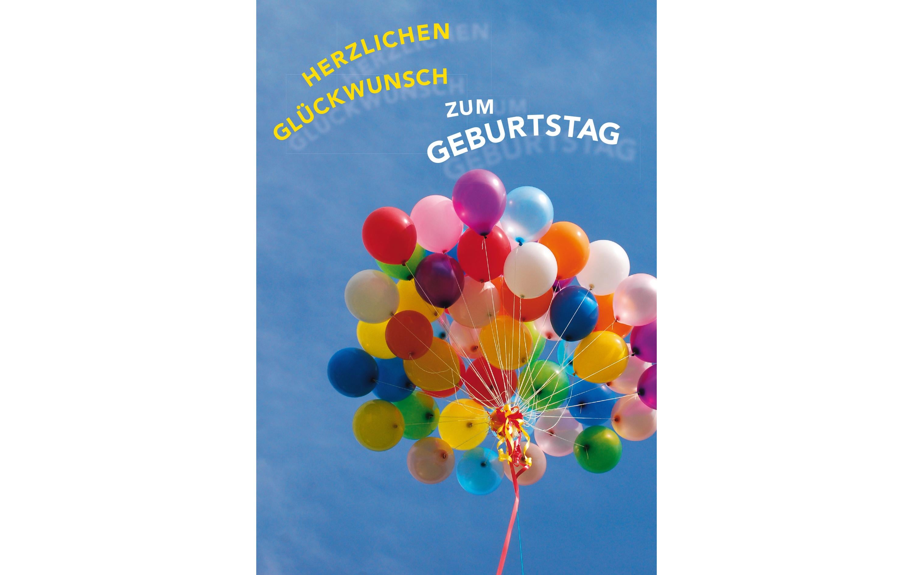 Natur Verlag Geburtstagskarte,bunte Ballone deutsch