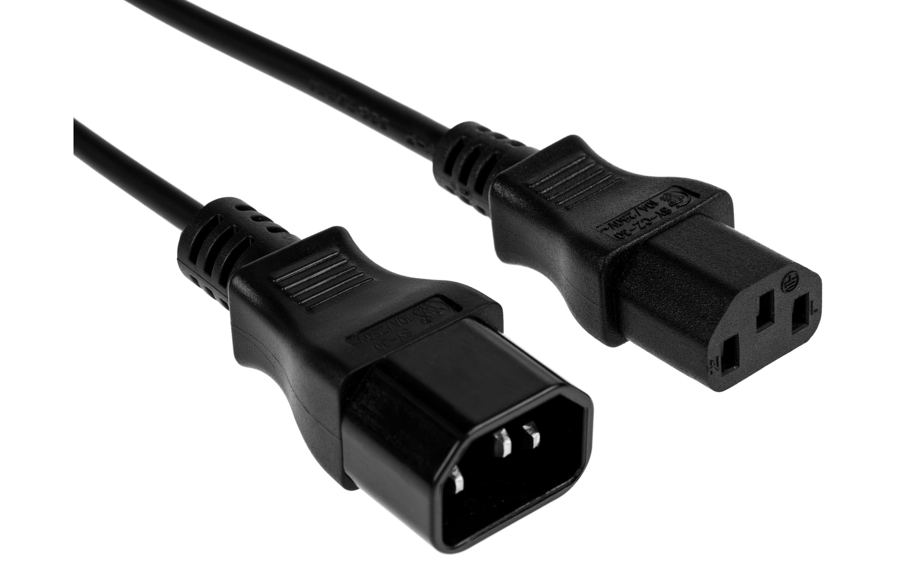 F.power Netzkabel-Verl. C13-C14 2.0m sw 230V, H05VV-F 3G1.00, schwarz (5/50)