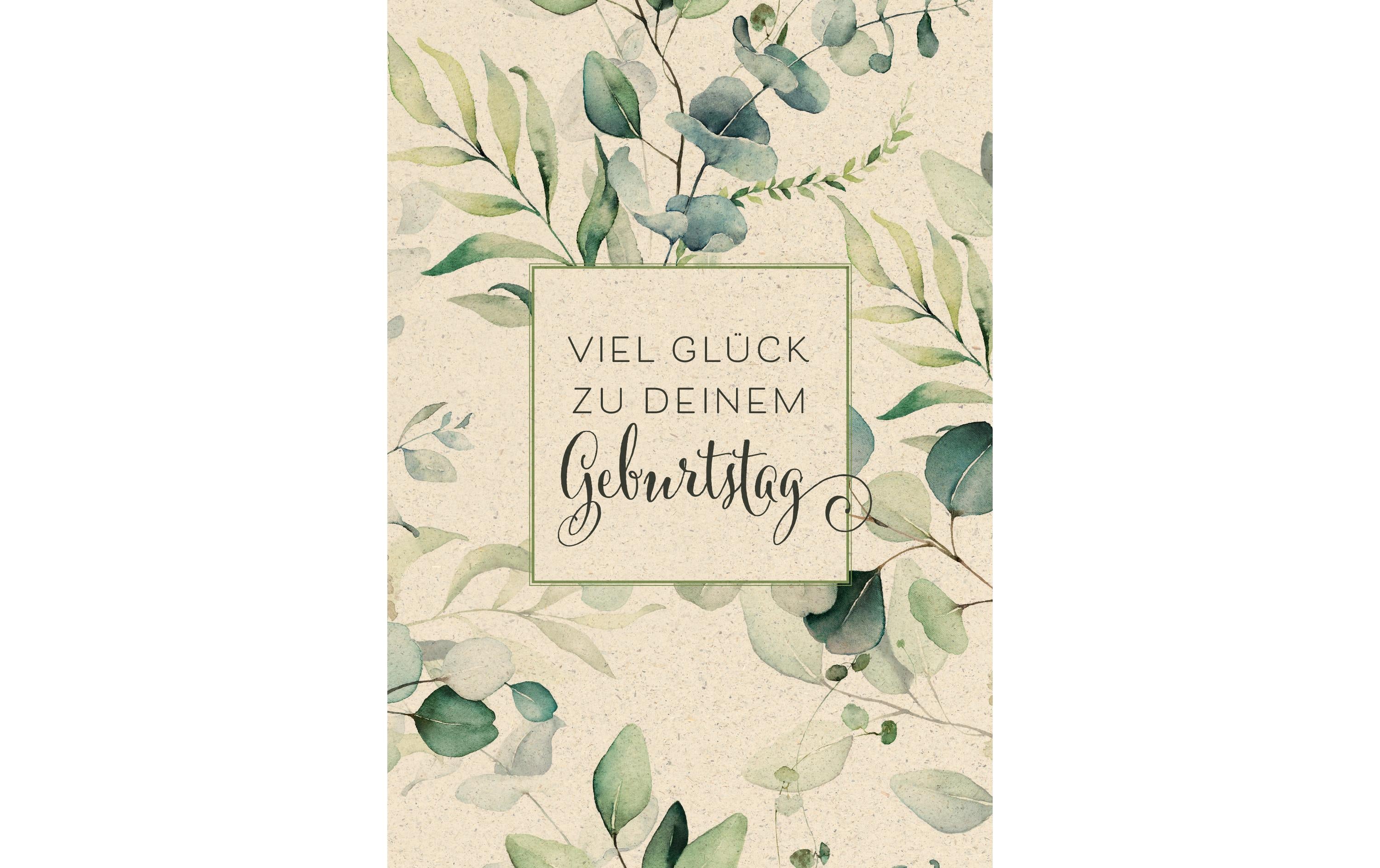 Natur Verlag Geburtstagskarte Graspapier Blätter 12.2 x 17.5 cm