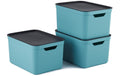 Rotho 3er-Set Dekoboxen blau A4 "JIVE" Himmelblau