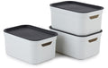 Rotho 3er-Set Dekoboxen weiss A5 "JIVE" Mistletoe white