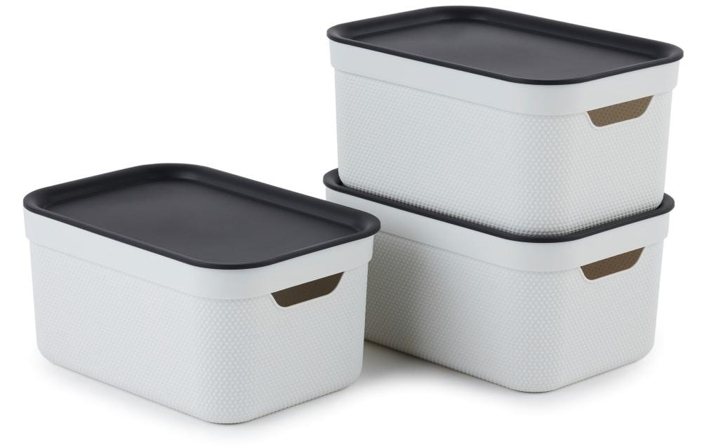 Rotho 3er-Set Dekoboxen weiss A5 "JIVE" Mistletoe white
