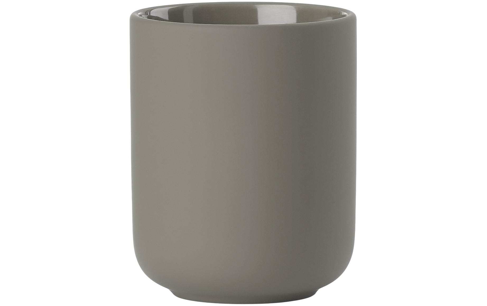 Zone Zahnputzbecher UME taupe H:10,3cm D:8.3cm, Steingut