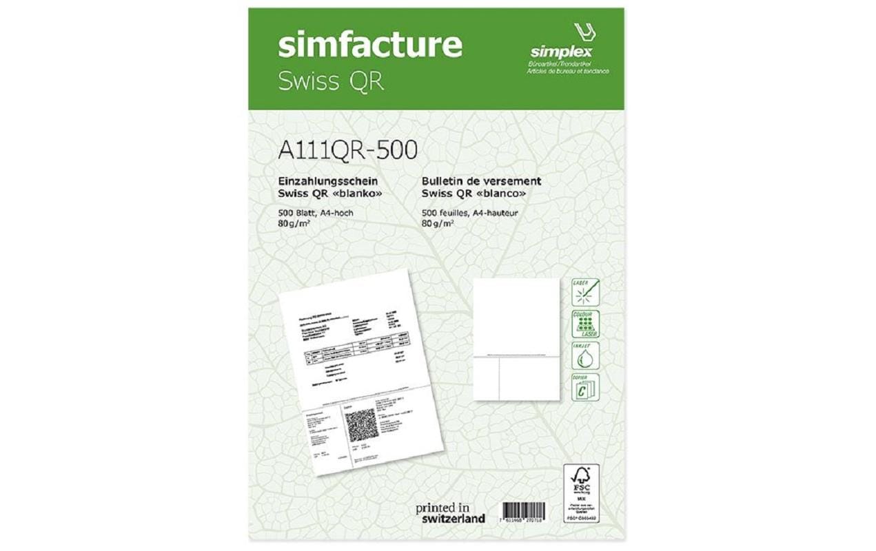 Simplex Simfacture Swiss QR FSC, 500 Stk 80 g/m²,  500 Blatt
