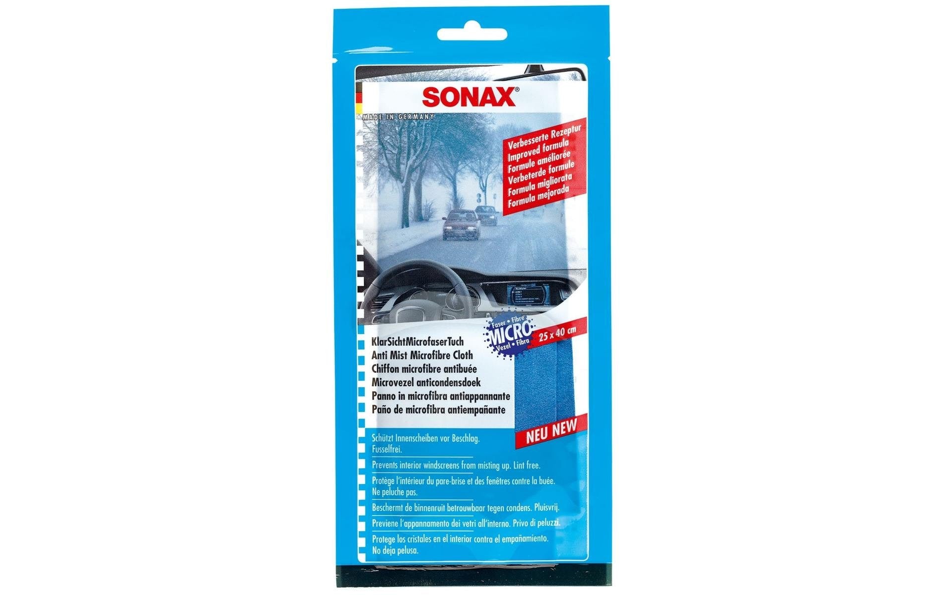 SONAX KlarSichtMicrofaserTuch AntiBeschlag, 40 x 25 cm, 1Stk.