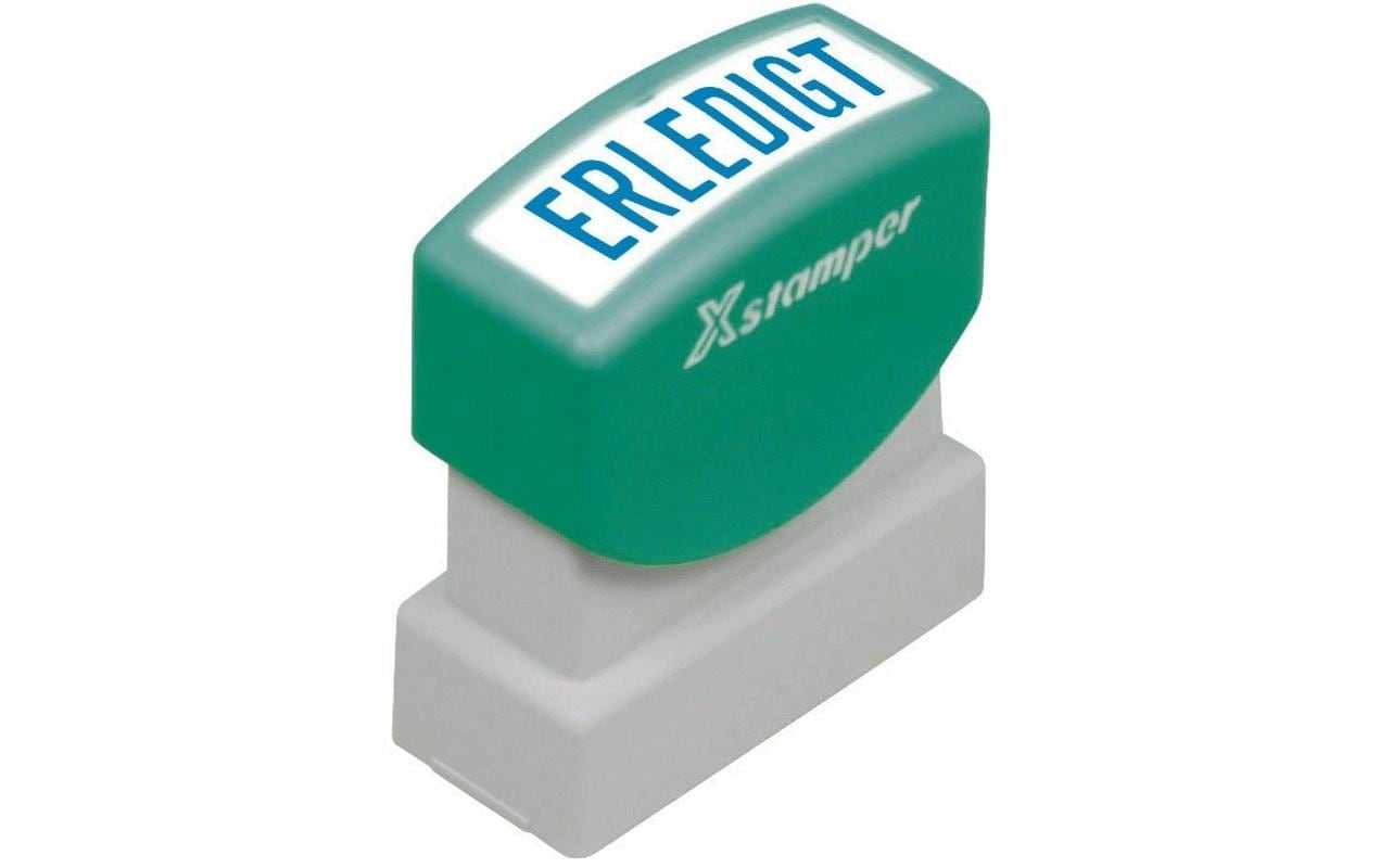 X-Stamper Textstempel ERLEDIGT, blau